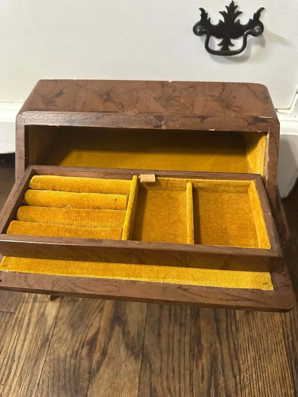 Vintage Price Import Florentine Style Mini Secretary Desk Musical Jewelry Box